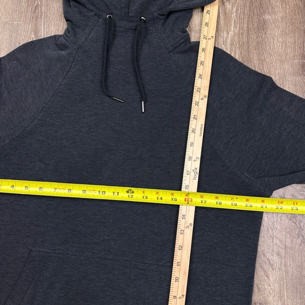 Banana Republic Polartec Hoodie Mens Medium Charcoal Gray Fleece Pullover Warm